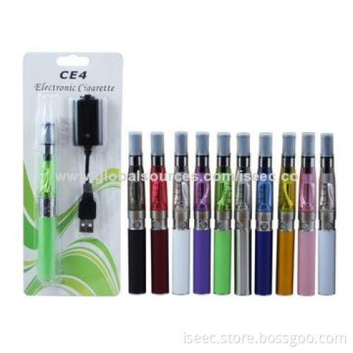 Electronic Cigarette Blister Kit with CE4 Atomizer, 650, 900, 1,100mAh eGo-T Battery, USB Charger